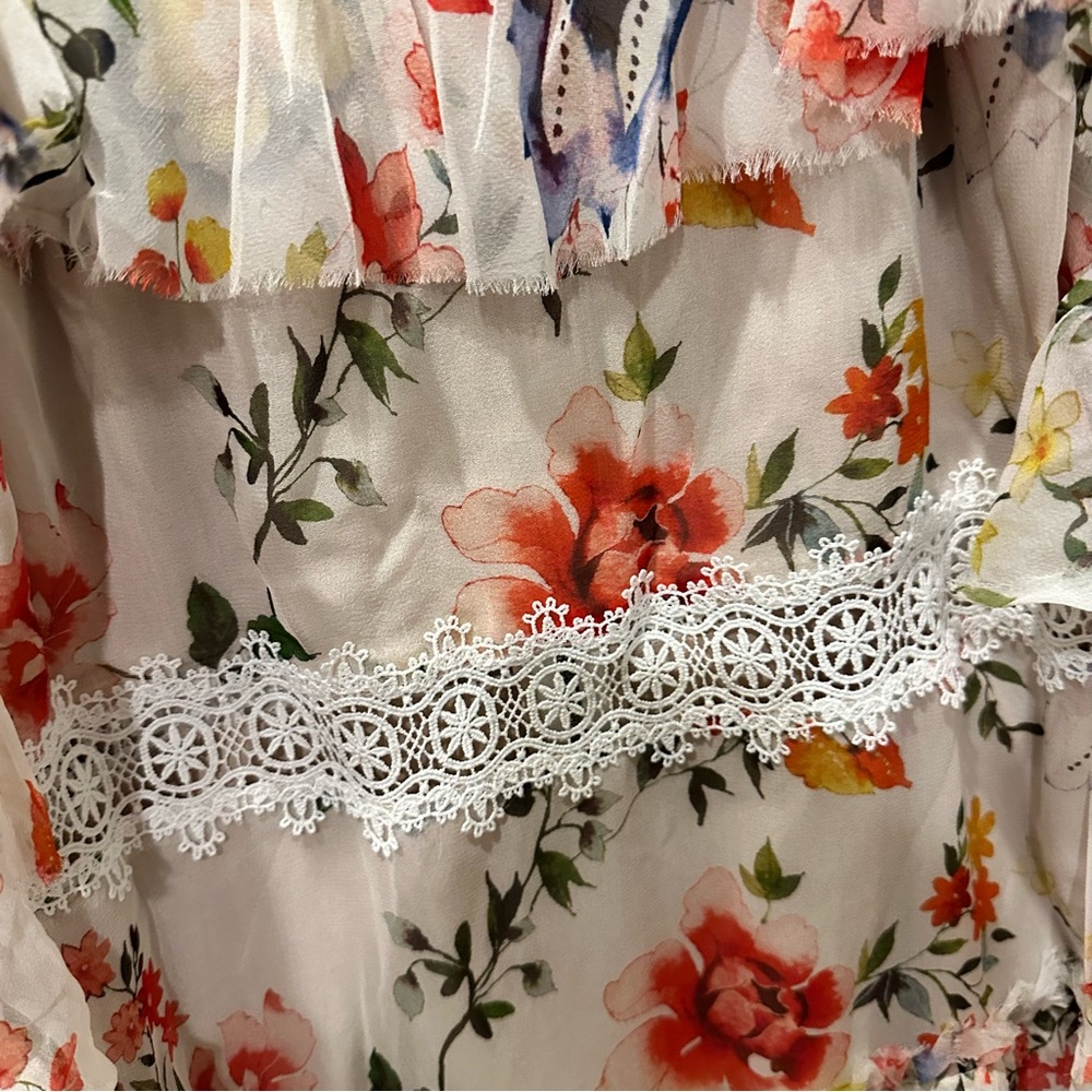 Alice and Olivia Floral Ruffle mini dress - Picture 3 of 7